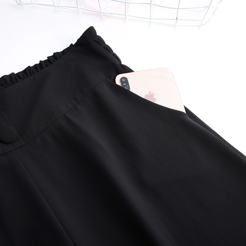 向婉旗舰店新款垂感飘逸雪纺七分阔腿裤女夏薄款高腰休闲裤五分时尚裤裙2