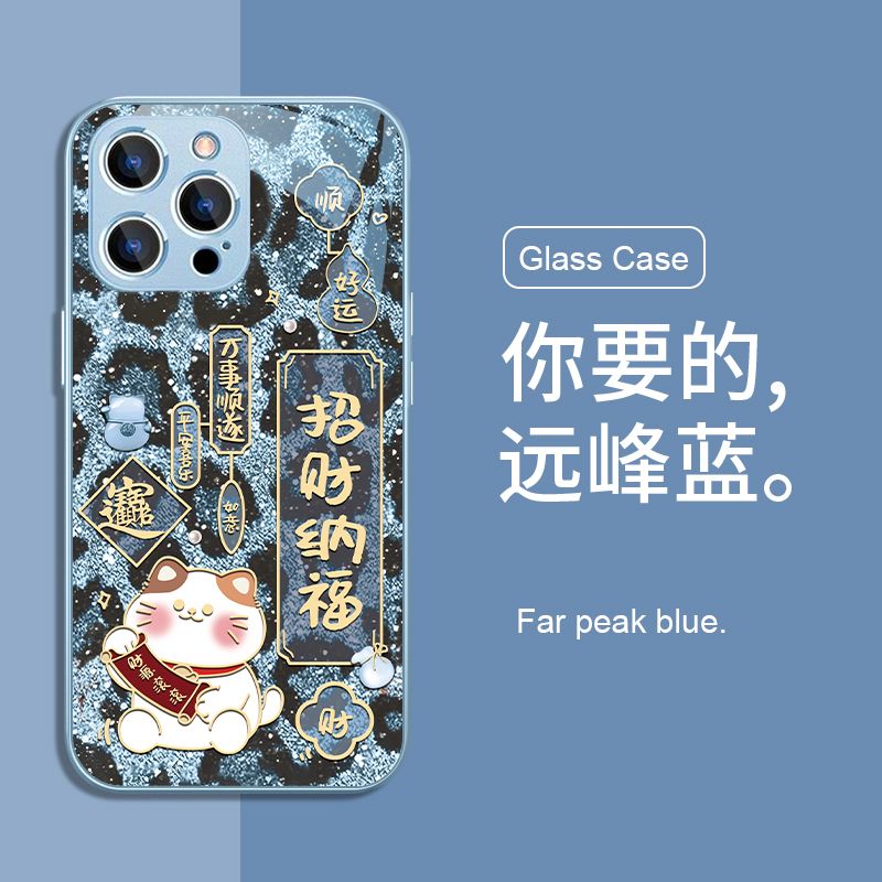 招财纳福适用OPPORENO13手机壳K12/K11新年红A97/A93S/A58X玻璃套RENO12/11/10/9/8/7情侣FINDX8卡通1加ACE2V - 图2