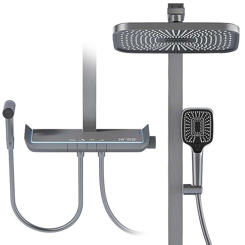 浴室卫生间奶油白花洒套装增压恒温冷热调节氛围灯Y淋浴顶喷花晒,淘宝优惠券,粉丝福利购,淘宝优惠卷