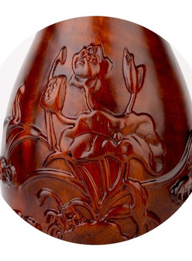 中国风客厅木雕花瓶红木摆件 实木质酒柜M摆设家居饰品玄关装饰品