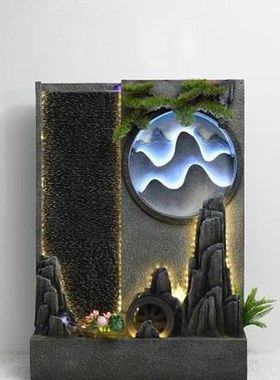 假山流水泉摆件别幕墅o花园庭院鱼池酒办公室204水墙店屏风阳台景