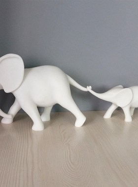 树脂工艺品创意砂岩大q象家居摆件客厅雕塑工艺品样板房摆设