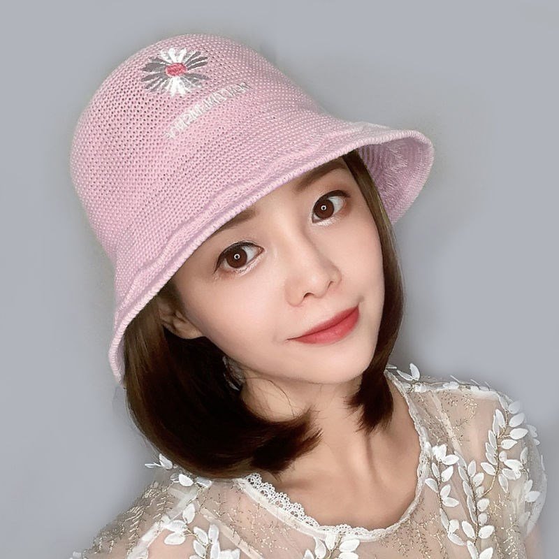 假发帽子夏季新款帽子一体假发B 雏菊折叠盆帽可拆草帽假发女 - 图0