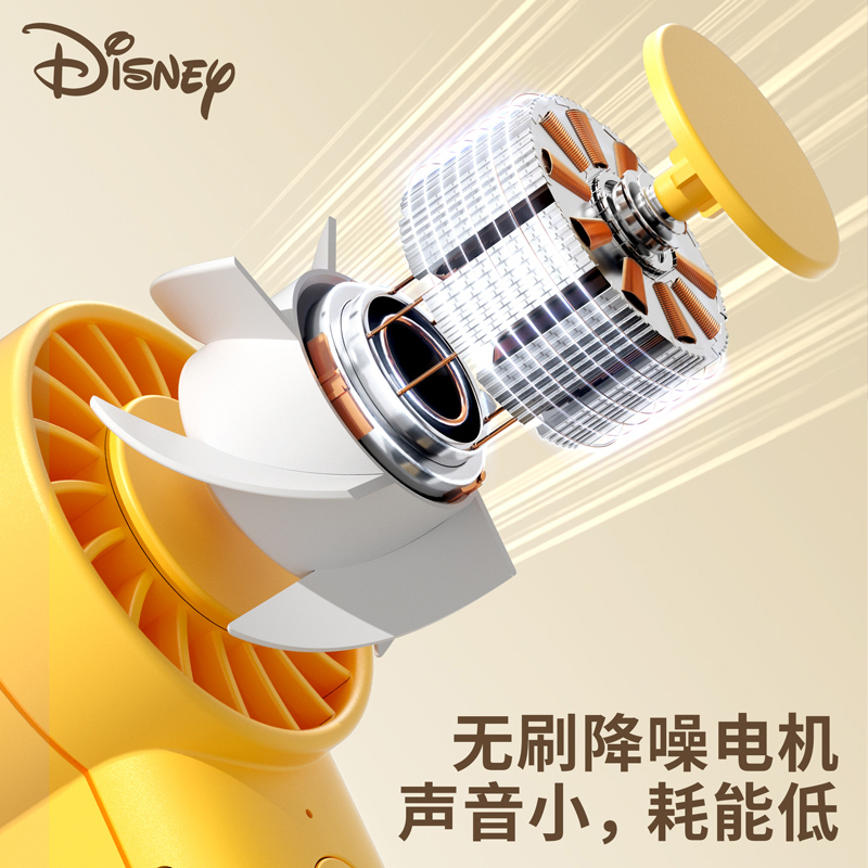 适用迪士尼/Disney三眼仔联名新款手持小风扇便携式随身迷你草莓熊办公室桌面家用维尼熊usb充电静音强劲风力