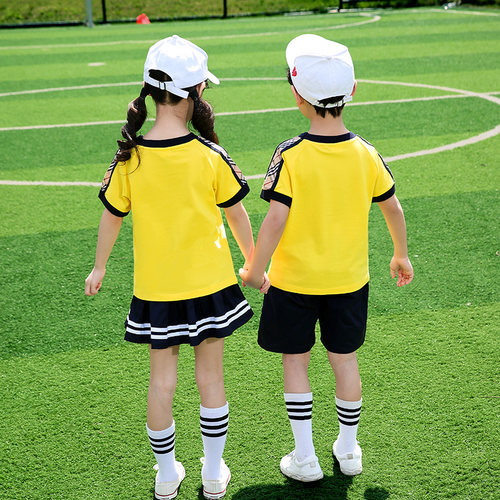 幼儿园园服夏装儿童校服小学生班服夏季纯棉短袖演出学院风套装 - 图3