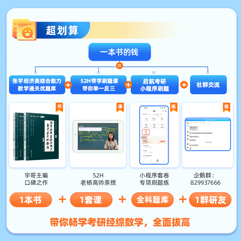 张宇杨晶2025考研经济类396通关优题库数学10讲4套卷396视频网课