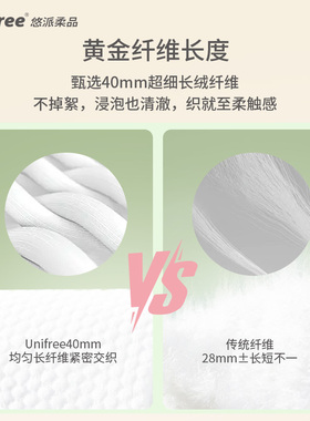 unifree悬挂加量洗脸巾200抽2提