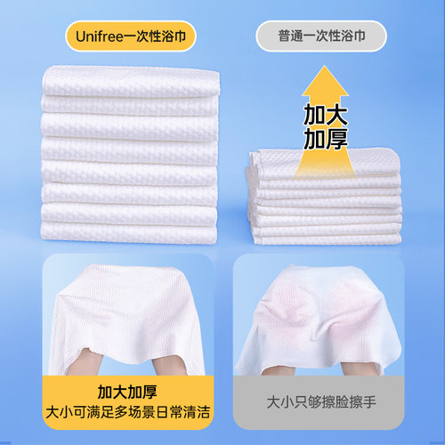 unifree一次性浴巾旅行便携装加厚加大洗澡巾酒店出差独立包装 - 图1