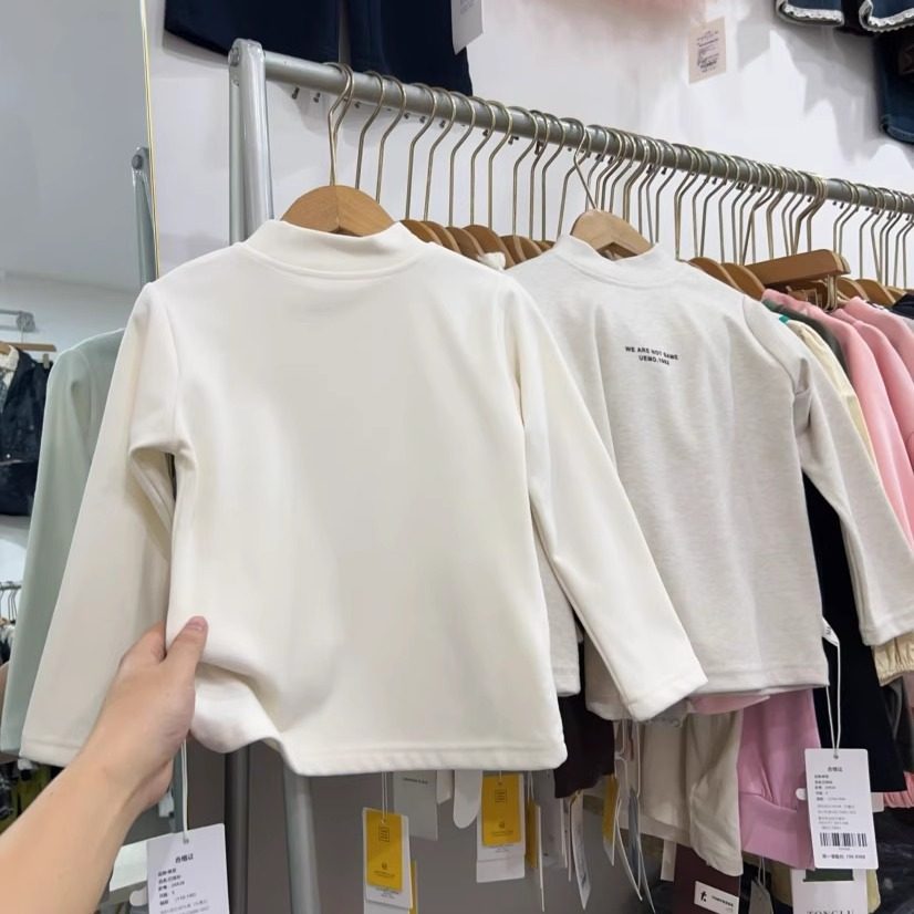 儿童打底衫冬季加厚简约百搭软糯亲肤男童女童长袖半高领保暖上衣,淘宝优惠券,粉丝福利购,淘宝优惠卷