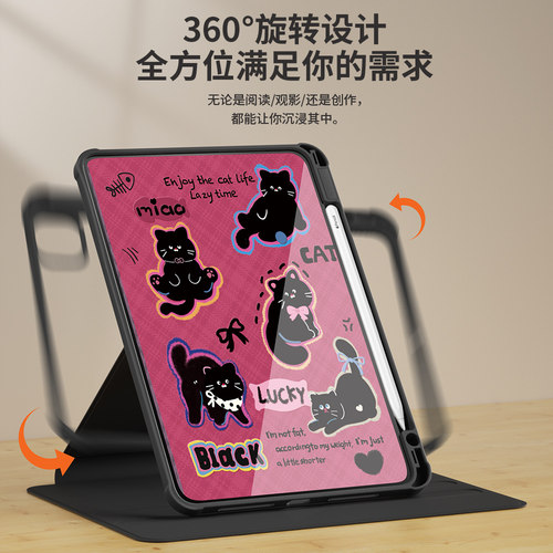 适用ipad10保护套2024新款air6/5平板壳ipadpro11寸带笔槽mini7/4苹果第9代8全包3亚克力2022十九唱片猫2021 - 图1
