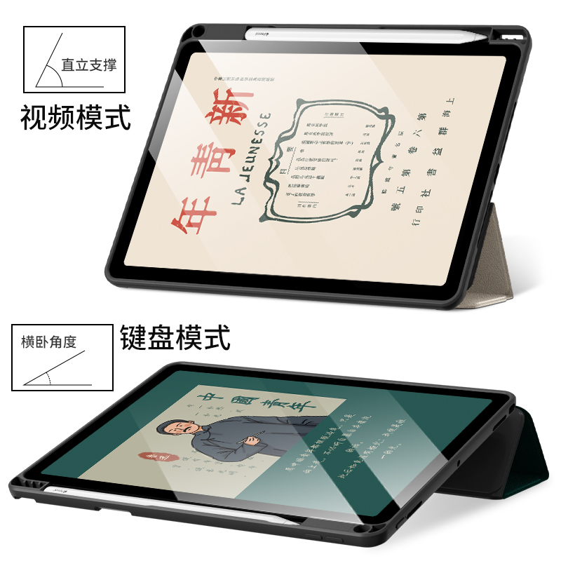 适用iPad9保护套2021新款air2壳mini6平板九第十代5苹果带笔槽10.2英寸18版pro11硅胶迷你4全包3三折式9.7八 - 图2