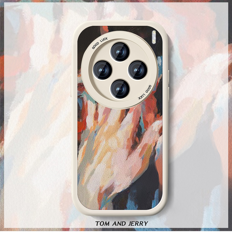 油画牵手适用vivox100s手机壳ultra新款女xnote小羊皮x100pro艺术por小众viv0x100至尊版复古风高级感防摔套 - 图0