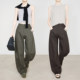 Xia Moka wears A4 waistline linen casual pants