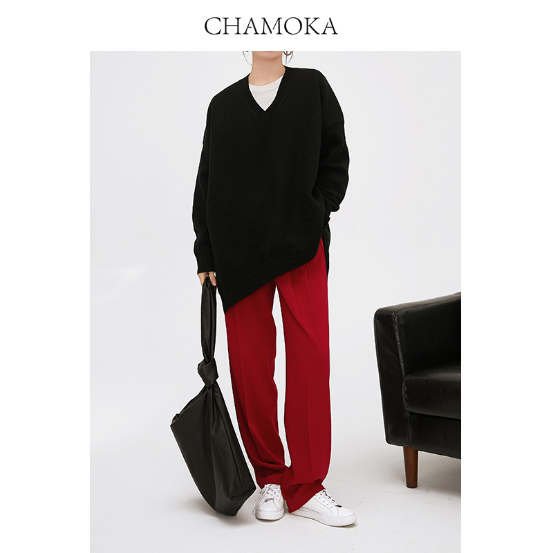 夏莫卡春季简约通勤ol气质款长裤 夏莫卡休闲裤