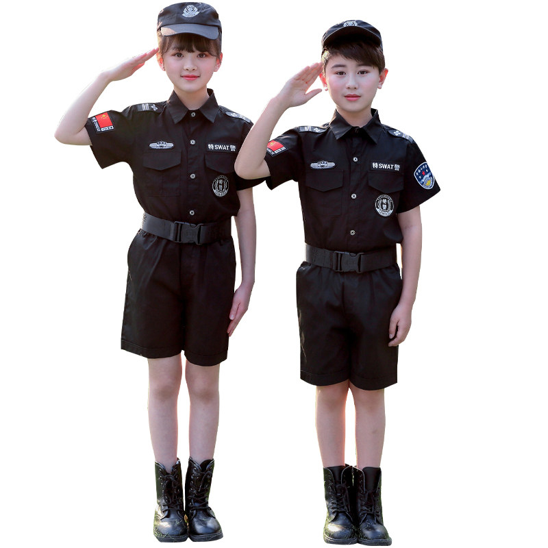 儿童演出服男童夏特训警察警察服 宝龙鸟儿童演出服