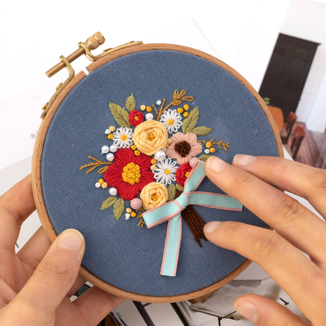 ການຖັກແສ່ວ handmade ວັດສະດຸ diy ຊຸດ fabric ຖັກແສ່ວຕົນເອງ