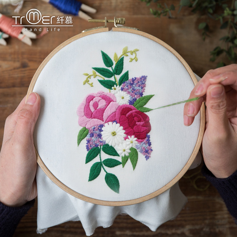 手工刺绣diy材料包初学者自绣立体绣花苏绣布艺制作礼物送男朋友,淘宝优惠券,粉丝福利购,淘宝优惠卷