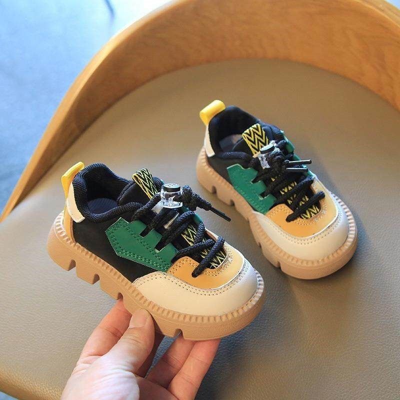 高颜值春秋款儿童鞋子小皮鞋女时尚简约拼接款男童鞋子中小童儿童,淘宝优惠券,粉丝福利购,淘宝优惠卷