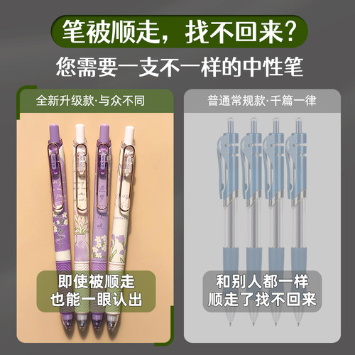 蓝黑笔医护专用墨蓝色中性笔护士专用按动水性笔医护处方笔医用按压蓝黑笔笔芯蓝黑色医生用st按动式水笔替芯 - 图0