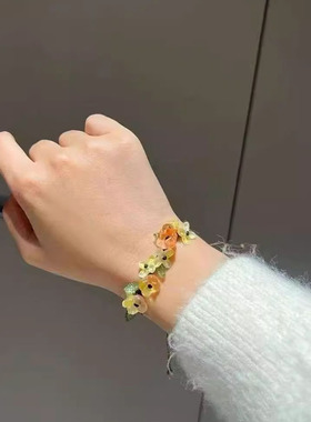 十里丹桂不掉色桂花手链小众百搭创意手工编织高颜值手绳闺蜜饰品