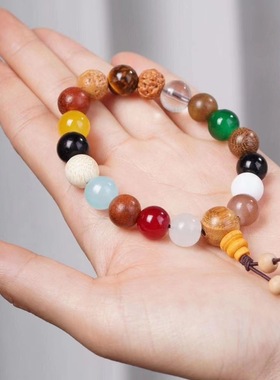 抖音同款18籽手串男女款送礼十八籽手持本命年星月仿菩提佛珠