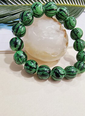 炎炎夏日清凉手串仿真西瓜手串小众简约设计男女串珠情侣闺蜜手链