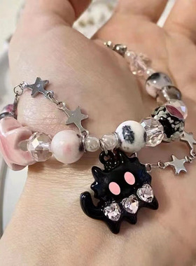 搞怪猫咪手链女款星星珠子链