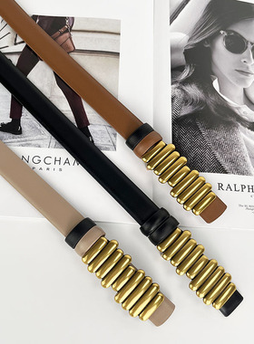 citybeach女牛皮合金简约腰带