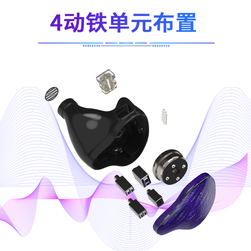 BGVP 龙雀0.78入耳式有线耳机一圈四铁五单元可换线发烧HiFi耳塞 - 图1