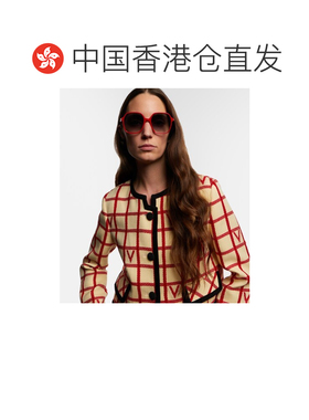 香港直邮valentino 华伦天奴 女士 V VLogo 浅大款太阳眼镜