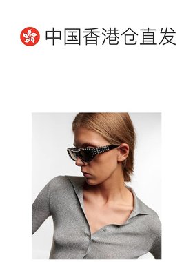香港直邮Gucci 古驰 女士 铆钉猫眼太阳眼镜 black黑色 舒适时尚
