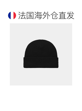 自营欧洲直邮Carhartt WIP 黑色腈纶logo标签针织帽男女通用配饰