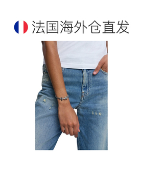 自营欧洲直邮Diesel迪赛 女士银灰色不锈钢吊坠手链