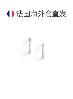 自营欧洲直邮Ralph Lauren拉夫劳伦 女士灰色银色扭纹耳环