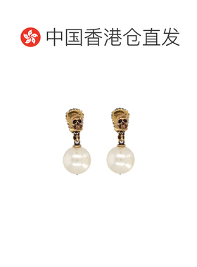 香港直邮ALEXANDER MCQUEEN 26SS 骷髅头装饰耳环【付后1h可退】