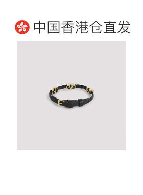 1h可退 香港直邮valentino 华伦天奴 女士 黑色皮革手链 8W2J0X71