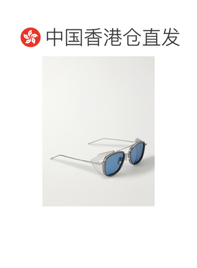 香港直邮Thom Browne 汤姆 布朗 男士 矩形框镀金钛合金太阳眼镜