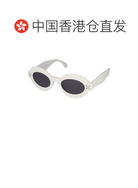香港直邮ALAIA 女士眼镜 AA0059S002 SS2026 白色 椭圆形全框太阳
