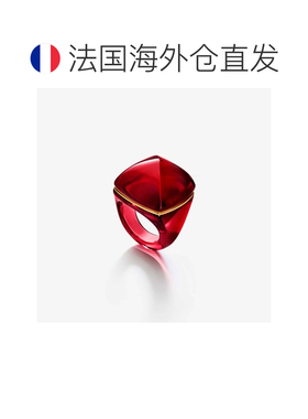 自营欧洲直邮Baccarat巴卡拉 Medicis女士红色水晶金线戒指配饰
