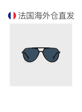 自营欧洲直邮Hugo Boss 男士黑色醋酸纤维logo金属饰片太阳镜