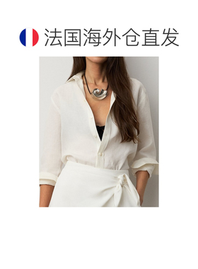 自营欧洲直邮Ralph Lauren拉夫劳伦 女士灰色皮革银色贝壳项链