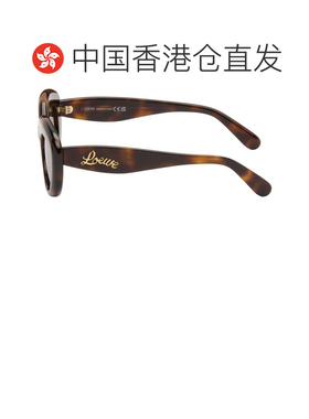 香港直邮LOEWE 罗意威 女士 棕色 Curvy Logo Cat-Eye 太阳镜 LW4