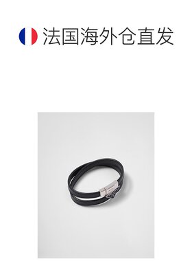 欧洲直邮PRADA(普拉达) 男士皮革手环叠戴新款手链配饰