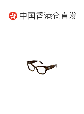 香港直邮BALENCIAGA 女士眼镜 BB0362O002 SS2026 棕色 几何平光
