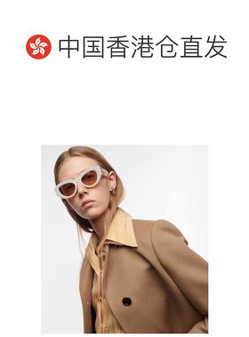 香港直邮Gucci 古驰 女士 精饰椭圆形太阳眼镜 white白色 舒适时