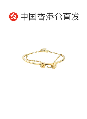 香港直邮Fendi 芬迪 女士 for 金色双链条立方徽标金属手链 8AL59