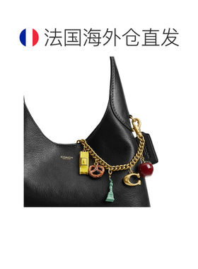自营欧洲直邮COACH蔻驰 女士多色锌黄铜纽约图案链条挂饰