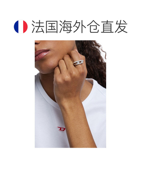 自营欧洲直邮Diesel迪赛 女士银灰色不锈钢闪亮戒指