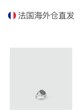 自营1h可退 欧洲直邮LV路易威登 男士银色/黑色925银戒指时尚高级