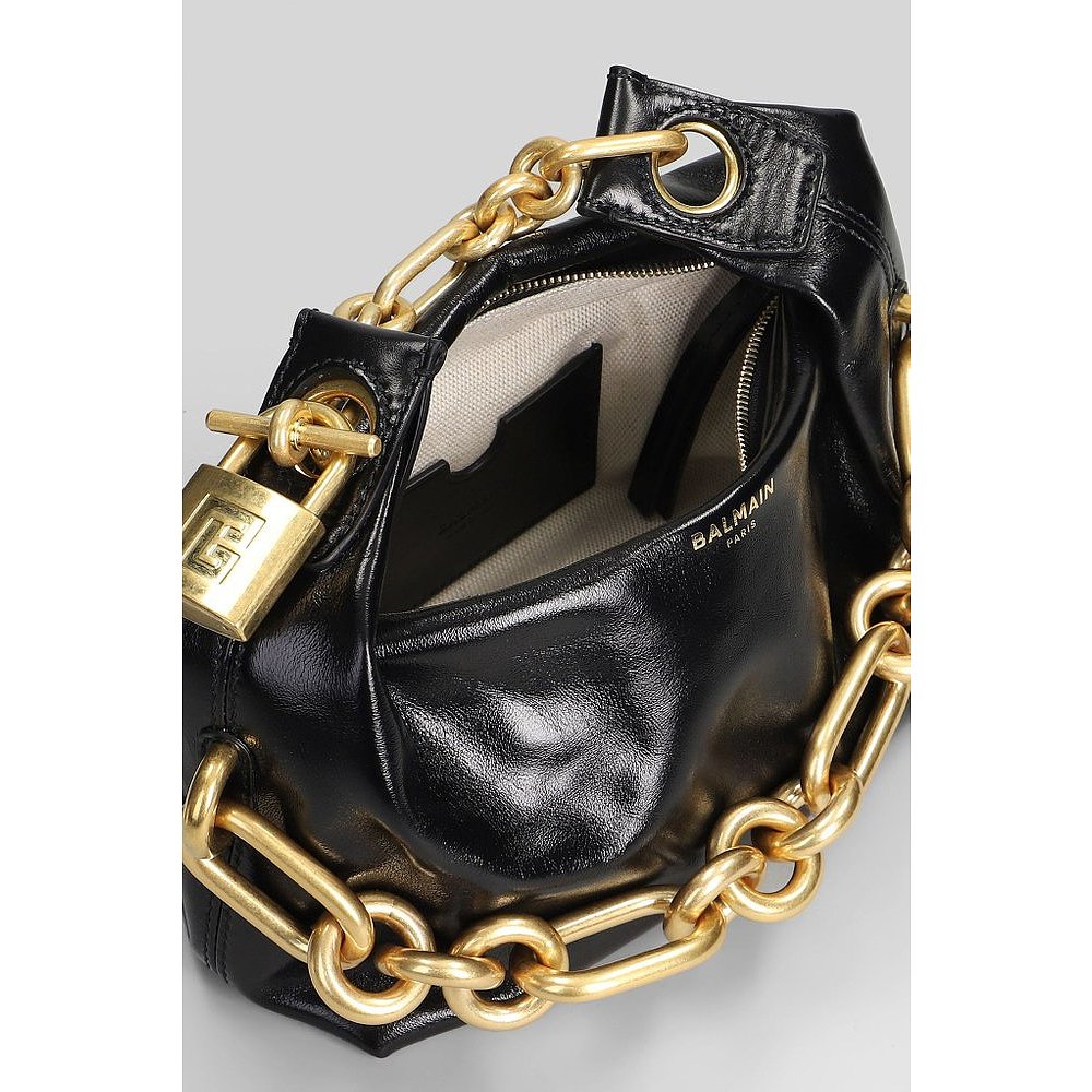 1h可退 香港直邮Balmain 巴尔曼 女士 Sync 迷你链条装饰皮革手提 - 图2